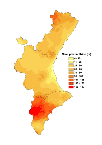 Nivel fretico en la Comunidad Valenciana