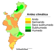 Aridez climtica segn ndice de humedad de Thorthwaite
